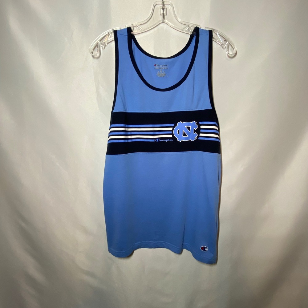 Champion North Carolina Tar Heels NC Tank Top Blue Striped Mens Medium